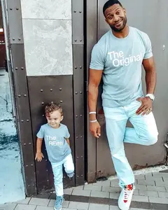 Dad + Me - Heather Grey & White Kids Shirt (Set of Two) - The Original The Remix®