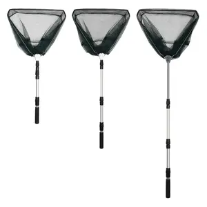 130CM Foldable Fishing Net with Extendable AluminumHandle, Portable and Durable Fishing Net,Essential Fishing Gear for Outdoor Fishing