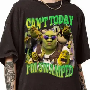 Can't Today I'm Swamped Comfort Shirt, Shrek Bootleg Fiona Princess Shirt, Fiona Princess Gift, Shrek Face Meme Tee, Shrek Funny Trending