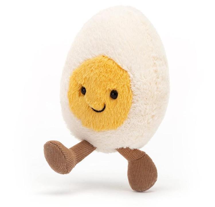 Amuseables Boiled Egg Happy Plush Toy, Food Plush Toy - A Fun Gift Choice