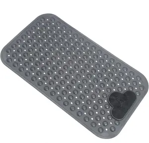 Grey Color Anti-slip jacuzzi Bathtub Mat, 1 Count Extra Long Bath Safety Shower Bathtub Mat, Bathroom Mats, Non-slip Bathroom Floor Mat for Kids Elderly Disabled, Bathroom Supplies，bathroom accessories， alfombra para tubaño， machine washable shower mat