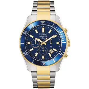 Bulova Mens Marine Star Chronograph Japanese Two Tone Watch 98B230