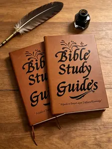 66-Page Bible Study Guide Notebook, A5 Compact Journal with PU Leather Cover, Daily Scripture Excerpts for Prayer Reflection Spiritual Growth, Christian Faith Daily Devotional Laptop Notebook pens book savings money