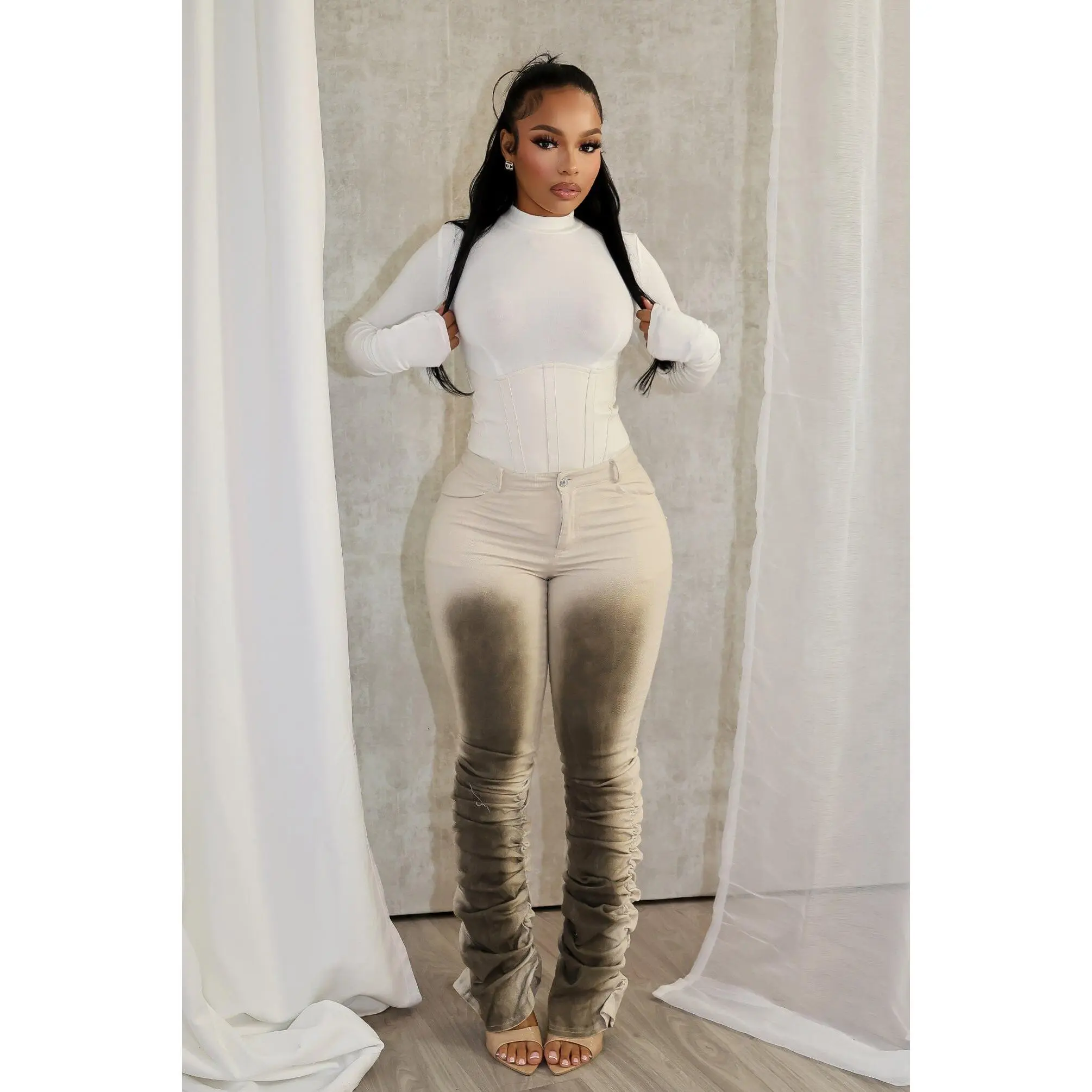 Lisa Airbrushed Ruched Pants