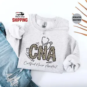 CNA Leopard Sweatshirt: Certified Nursing Assistant Sweatshirt