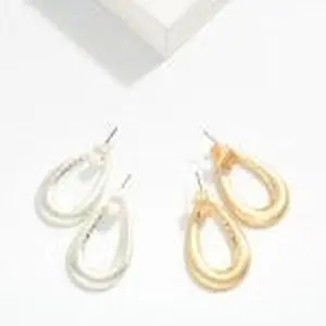 Hammered Metal Teardrop Door Knocker Post Drop Earrings