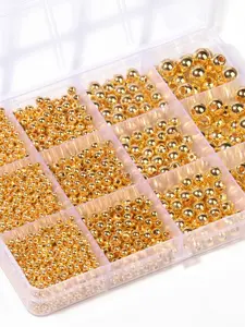 1100 Spacer Beads, 4 Sizes for Jewelry Making, Ideal for Bracelets, Contemporary Style, All Seasons