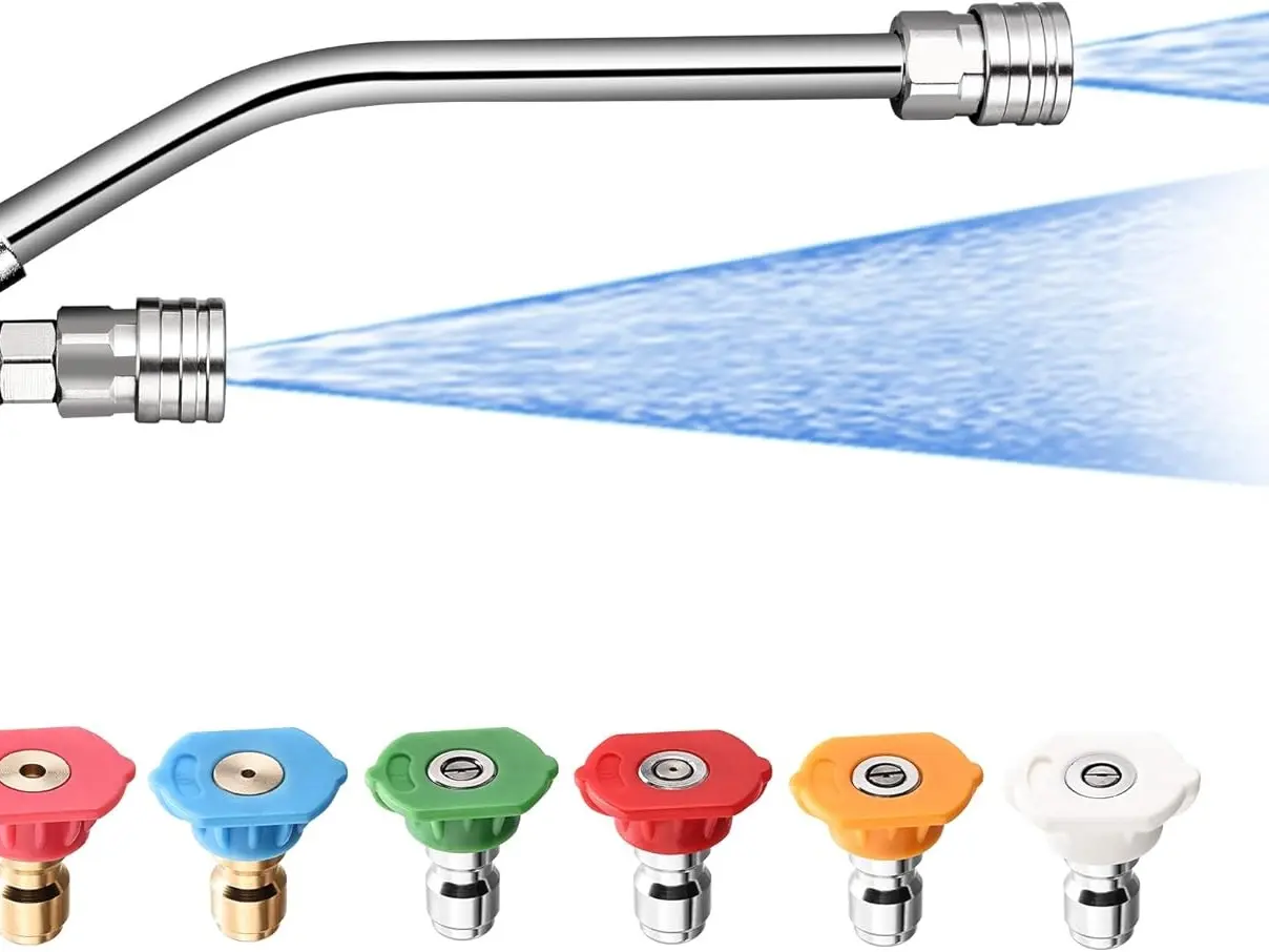 Foam Cannon Dual Connector Accessory,Pressure Washer Double Tip Attachment for Foam Blaster with 7 Power Washer Sprayer Nozzles, 1/4" Quick Connect, 3600 PSI
