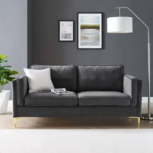 Modway Kaiya Performance Velvet Sofa in Charcoal