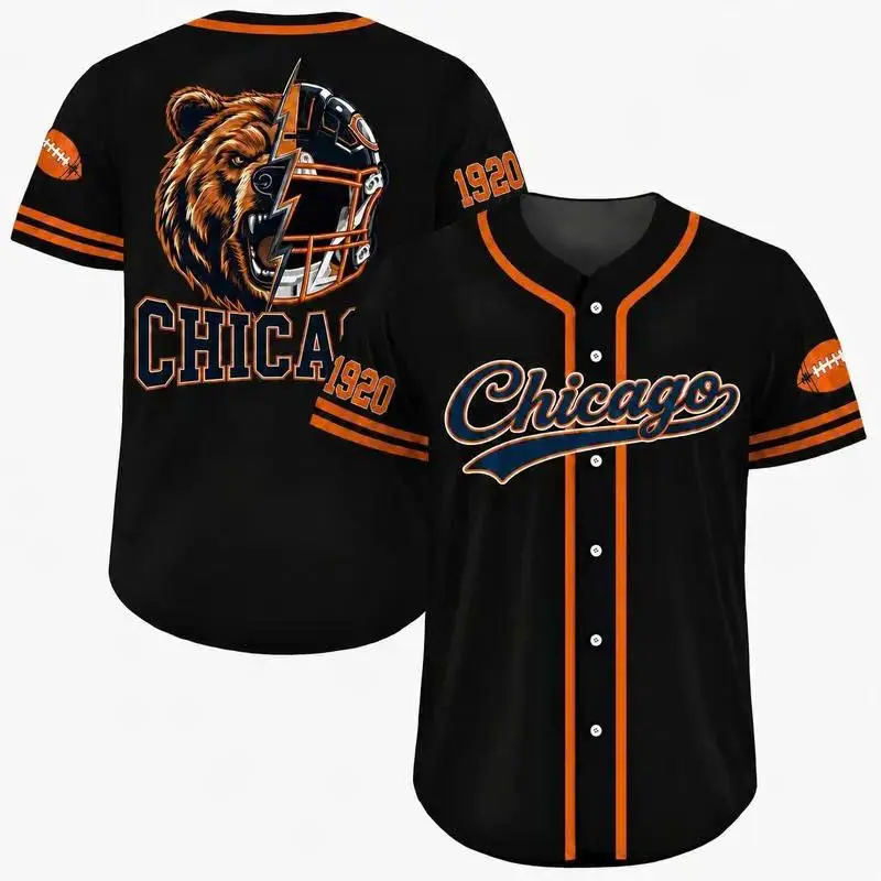 Football Team Baseball Jersey Black Button Down Sports Shirt Game Day Apparel Unisex Football Fan Gift - Colors Available