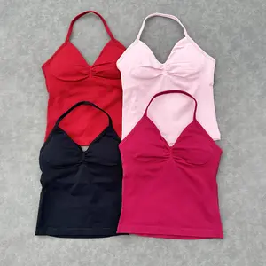 New Sports Yoga Vest for Women, Halter Neck Bra, Anti-Exposure Outdoor Running Fitness Top, Casual