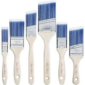 Bates- Paint Brushes, 6 Pack, Treated Wood Handle, Paint Brushes for Walls, Stain Brush, Wall Paint Brushes, Paint Brush, Furniture Paint Brush, Paint Brushes for Painting Walls, Painting Brush
