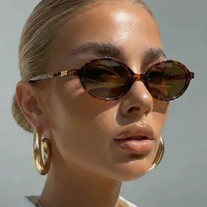Sexy Small Oval Sunglasses For Women 2025 Brand Designer Fashion Luxury Shades UV400 Black Eyewear Men Vintage Sun Glasses