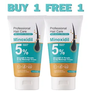 [BUY 1 GET 1 FREE] 5% Minoxidil Hair Growths Scalp Massage Cream, Professional Hair Care Scalp Massage Cream with Keratin & Ginger for Men & Women,Prevents Loss Repairs Follicles Promotes Fast Regrowth Strengthens Roots Buy 1 Get 1 Free