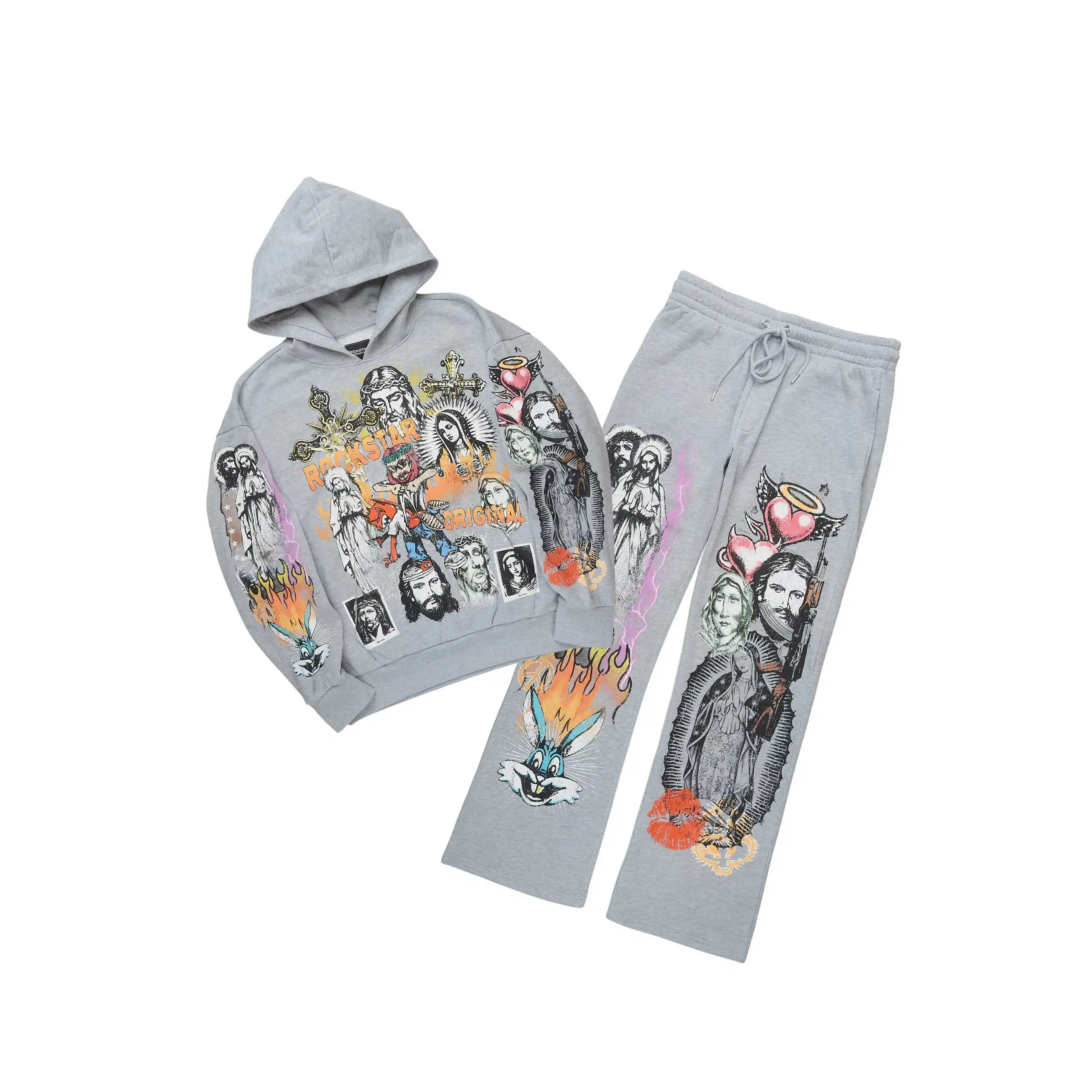 Diyos Heather Grey Hoodie/Baggy Pant Track Set Diyos Heather Grey Hoodie/Baggy Pant Track Set