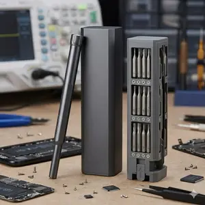 Precision Magnetic Anti-Slip Screwdriver Set, Portable Aluminum Case, 21 Calibrated Bits. Anti-Static Coating for Smart Watches, Phone, Laptop, Drone & Glasses Repair. Durable Multi-tool EDC Kit.