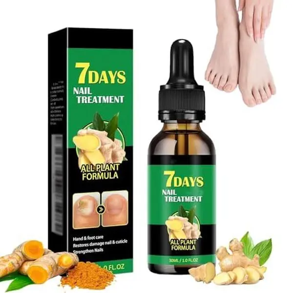 7-Day Nail Fungus Treatment, Ginger Nail Repair Oil, Anti-Fungal Toenail Solution,  Plant-Based Nail Care, Toe and Fingernail Recovery, Nail Repair Drops