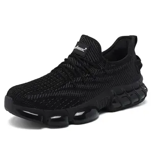2026 Men's Steel-Toe Work Boots Indestructible Work Boots Lightweight Athletic Shoes Puncture-Resistant Safety Shoes Footwear Black Closed