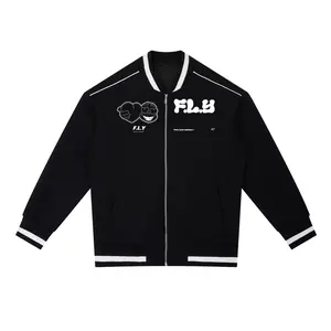 Contrast Piping Zip Bomber Jacket