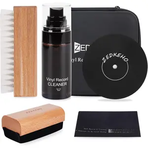 Vinyl Record Cleaning Kit: Complete 6-in-1 Record Cleaning Kit,  Brush, Vinyl Record Brush Anti Static, Lps Cleaner, Record Cleaning Cloth, Label Protector, Storage Case - Revitalize Your Vinyl