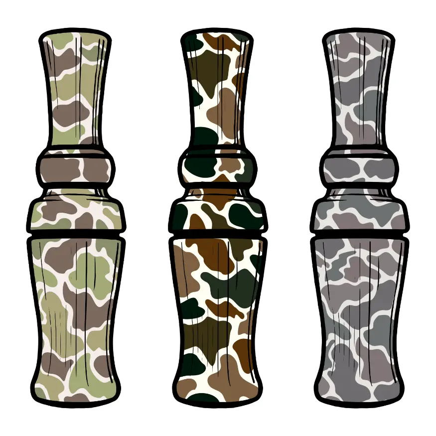Camo Duck Calls Direct To Film Print, DTF Print, Ready To Press Print For T-Shirts