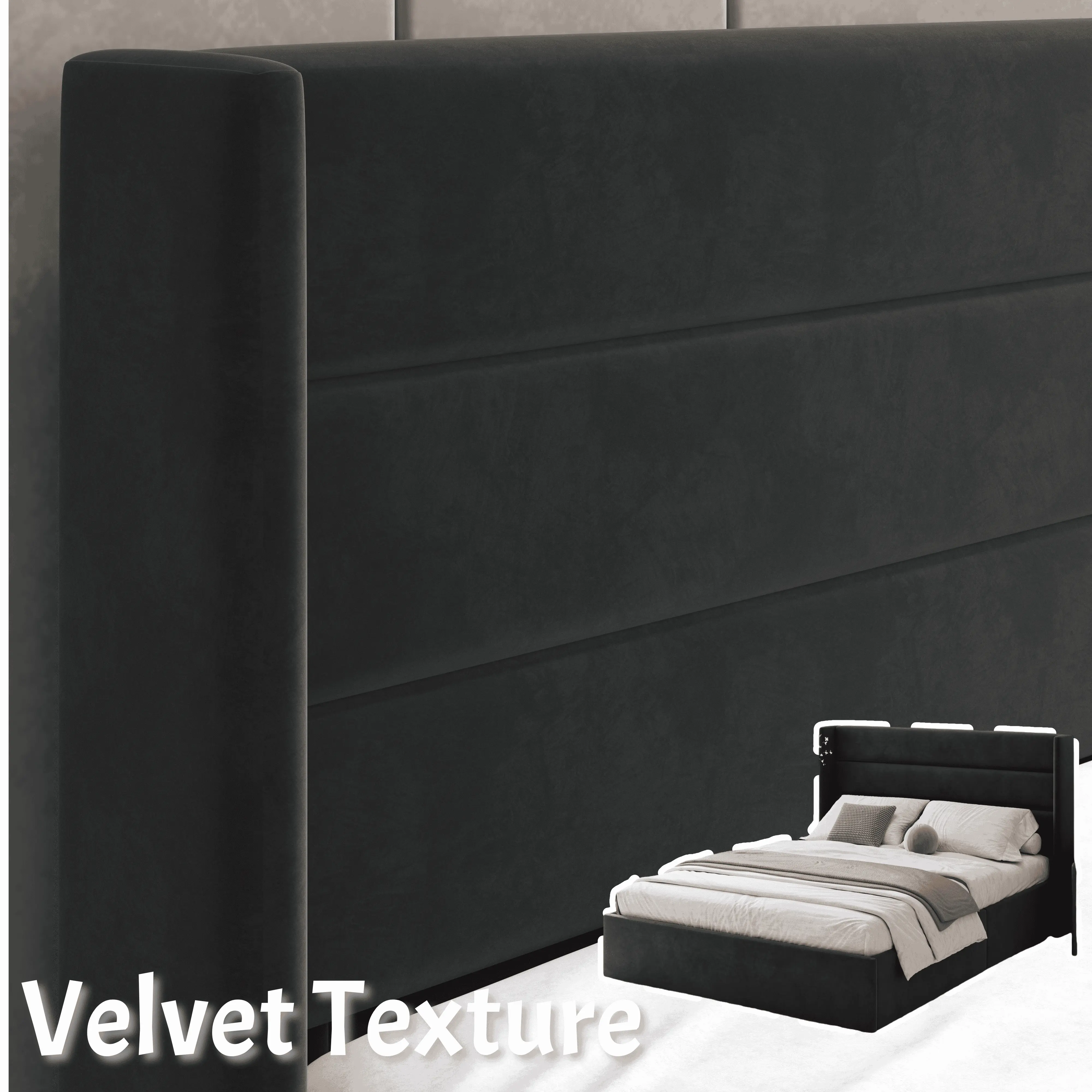 Velvet Black-Horizontal Stripes