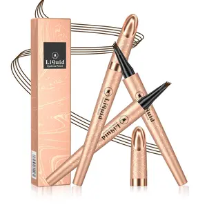 QIC 4-Tip Microblading Eyebrow Pencil, Waterproof Long-Lasting 3D Brow Pen, Natural Looking Brow Makeup Tool for Women Daily Use & Gift