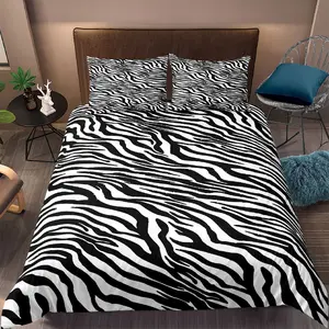 Zebra Striped Bedding Set, Soft Durable Polyester Sheet Set, Includes Pillowcases, Perfect Gift for Kids & Adults, Cute Animal Style Decor