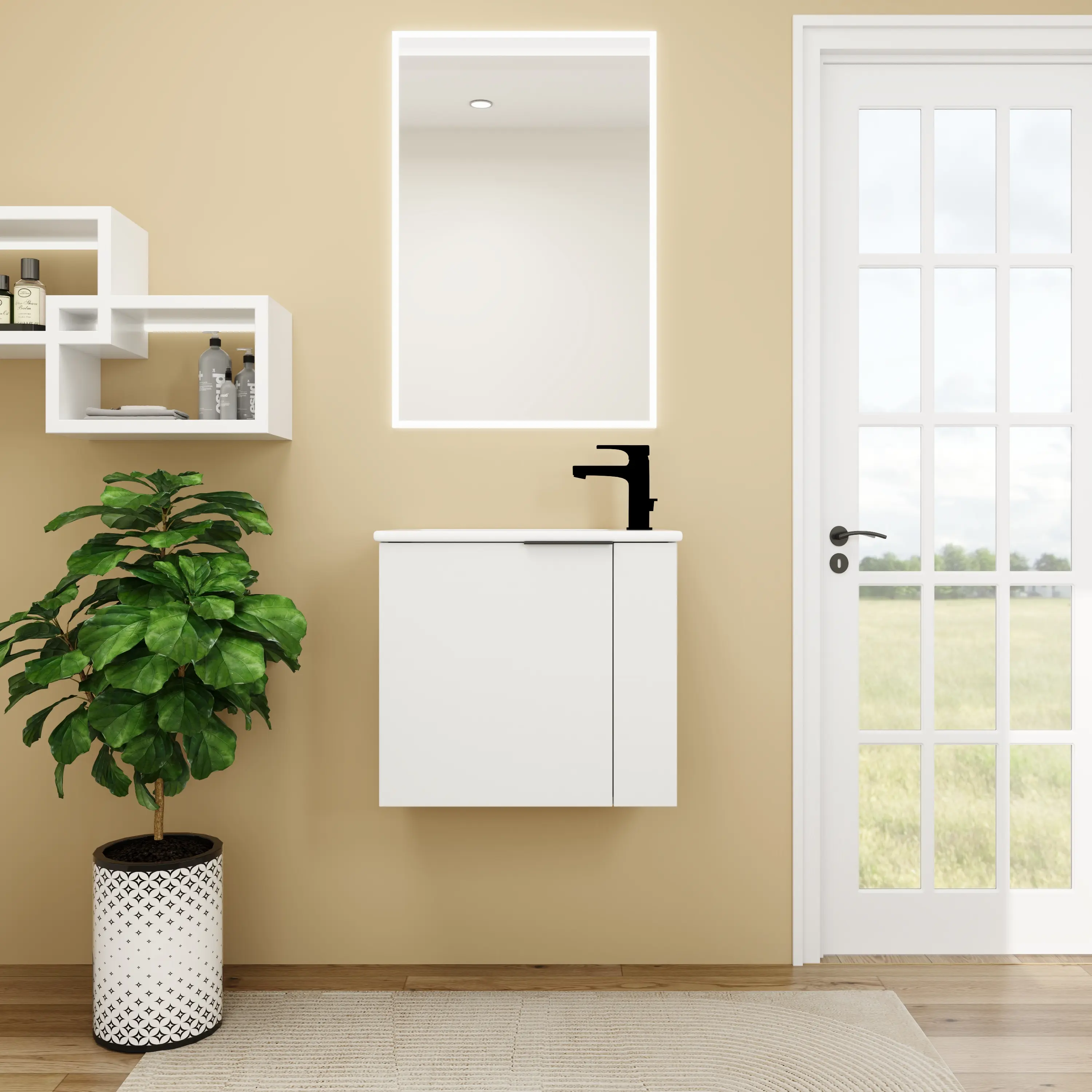 YYDS Reliable Bathroom Vanity with Sink 22 Inch for Small Bathroom,Floating Bathroom Vanity with Soft Close Door,Small Bathroom Vanity with Sink, 22x13 (KD-Packing)