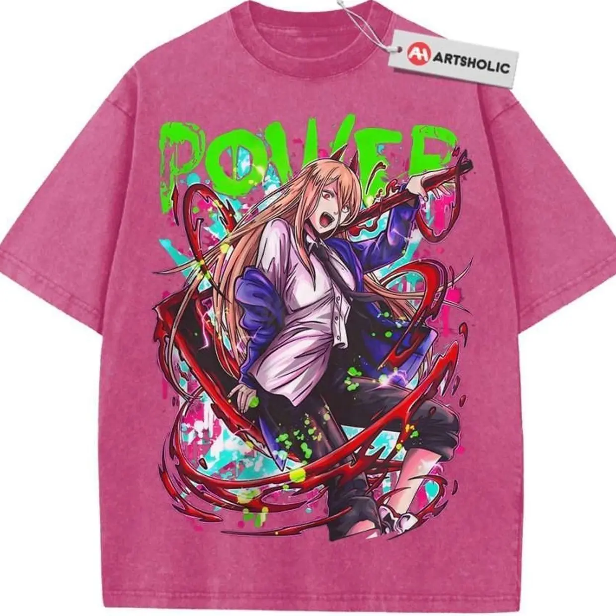 Power Shirt, Chainsaw Man Shirt, Anime Shirt, Vintage T-Shirt , Graphic Tee, Unisex Fashion, Full Color, Full Size, For Men, For Women