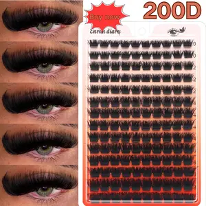 140pcs 200D DDCurl Individual False Eyelashes, Volumized false eyelashes, High Volume Lash Book, Beginner-Friendly, Soft & Fluffy, Creates Natural Look, Easy DIY Segmented False Lashes, Long-Lasting & Dense, Lash Book For Carrying, Can DIY Cat Eyes
