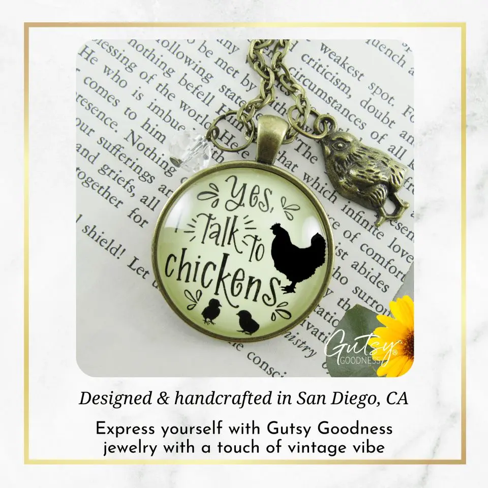 Chicken Mom Necklace Yes I Talk To Chickens Novelty Gift Farm Life