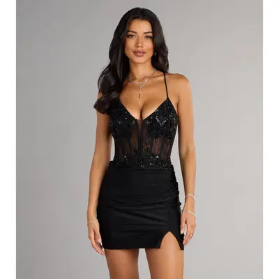 Windsor Dylan Sequin Beaded Mesh Mini Dress Yellow - TikTok Shop Windsor Dylan Sequin Beaded Mesh Mini Dress Yellow - TikTok Shop
