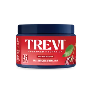 Trevi Sugar Free Sour Cherry Electrolyte Drink Mix – 45 Serving Tub | 0g Sugar, Non-GMO, 7 Vitamins & Minerals, 6 Electrolytes, Energy Hydration Drink Mix, Made in USA