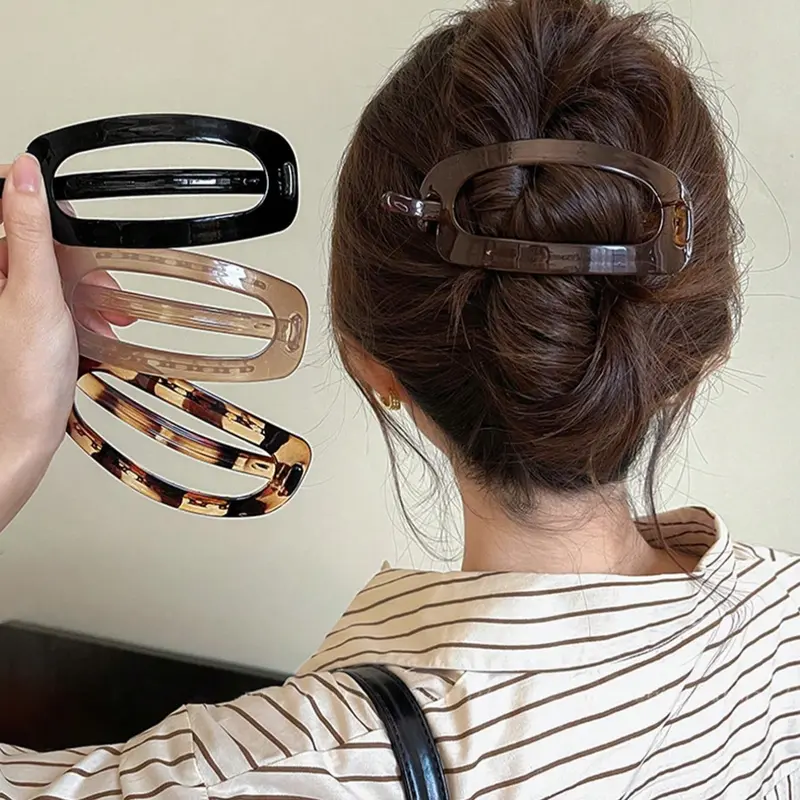 Solid Color Hair Clip, Elegant Hair Accessories for Women & Girls, Minimalist Headwear Suitable for Thick Hair, Fashion Hair Accessories for Party, Daily Clothing Decor, French Hair Clips, Clip Design, Hairclips