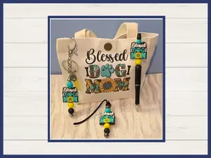 Blessed Dog Mom Set Includes Pen Key Chain Bookmark Tote Perfect Easter Basket Gift
