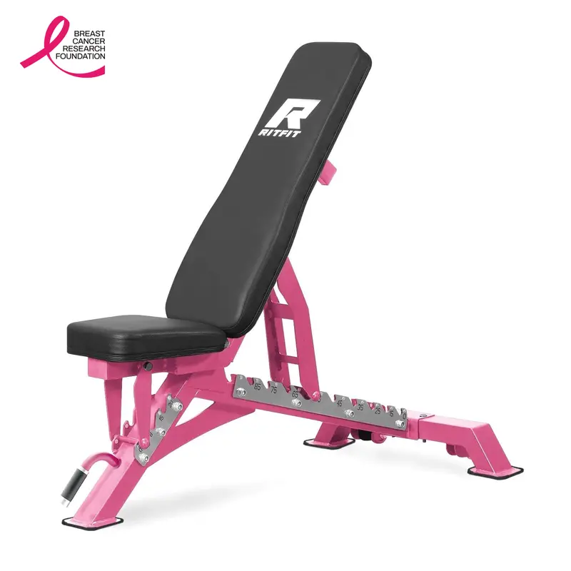 RITFIT Unisex Adjustable Steel Frame Weight Bench - 1300LB Capacity, 52.9lb, Multi-Angle Incline-Decline-Flat, 3-level Seat Adjustments, Foldable Compact Exercise Device Weight Lifting with Anti-Slip Foot Pads, Glute Workout Equipment, Home Workout Gear