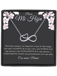 To Daughter Infinity Heart Necklace for Her Eternal Love Necklace Birthday/Christmas/Graduation Jewelry From Mom