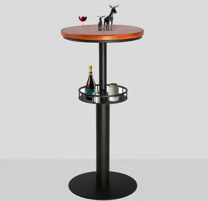 41inch Vintage Bar Table Industrial Pub Table with Metal Shelf for Storage Farmhouse Bistro Tables Wooden Top Cocktail Table for Home Office Cafe House Kitchen Dining Room