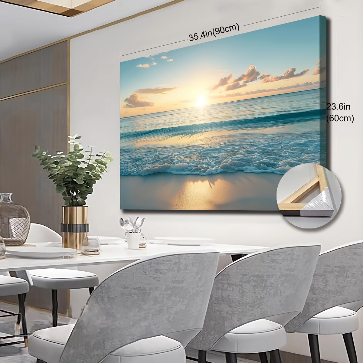 1pc Extra Large Coastal Beach Sunrise Canvas Wall Art - Ocean Sunset ...
