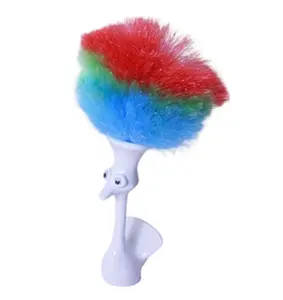 Dusty the Feather Duster, a little friend ready to dust with it's rainbow synthetic head of hair