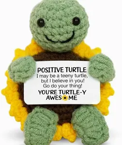 [SALE OFF]  Christmas Birthday Gifts for Women Men Teens - Turtle Positive Crochet Animals, Stocking Stuffers Relaxtion Gifts for Mom Dad Daughter Son Teen Girls Boys Sister Friend Home Desk Decor