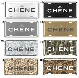 Chene Aluminum License Plate – Outdoor Car Tag, Black White Gray & Camo Options, Truck SUV Off-Road Vehicle Decor Gift for Men Women