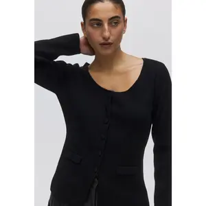 H&M Scoop-neck rib-knit cardigan