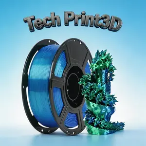 Tech Print3d 3D Printer Filament Pla 250g, Dual Color Pla Filament 1.75mm, Compatible with 3D Printers and Pens