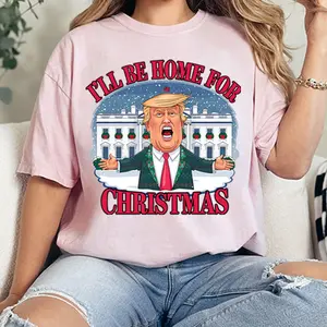 Donald Trump I'll Be Home for Christmas Shirt, Funny Trump White House Xmas T-shirt, Sweatshirt, Hoodie, Graphic Tee 000
