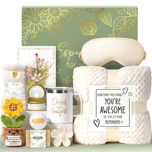 Birthday Gifts for Women Self Care Get Well Soon Gift Baskets, Spa Care Package Thinking of You Gift Set, Sympathy Inspirational Sunflower Mothers Day Easter Gifts for Women Her Mom Friend Sister Wife