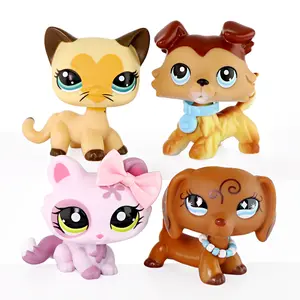 4PCS Cute Cat & Dog Figurines Set - Collectible Mini Pet Toys with Accessories, Perfect for Kids Pretend Play, Party Favors, Cake Toppers & Gifts