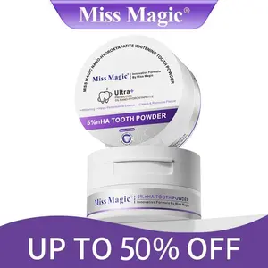 【MissMagic Official】Purple Whitening tooth powder –Color-Correcting Whitening, Stain Removal, Long-Lasting Fresh Breath, Brightens Yellow Teeth| With Hydroxyapatite & 6 Probiotics for Oral Health