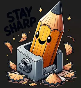 Kids Stay Sharp Pencil Design Heat Transfer DTF Direct to Film for Apparel Printing with Press Settings 300-320°F for Cotton & Blends 270-290°F for Polyester